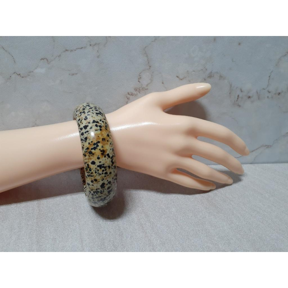 【三寶坊】天然年糕玉手鐲 62圈口 芝麻玉 寬鐲 胖胖鐲 手鐲大圈口 N221-細節圖9