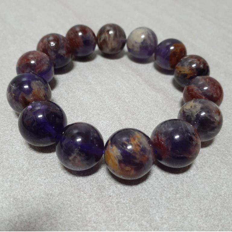【三寶坊】天然紫幽靈 14mm NG福利價 手串/手珠/手鍊/手環-細節圖3
