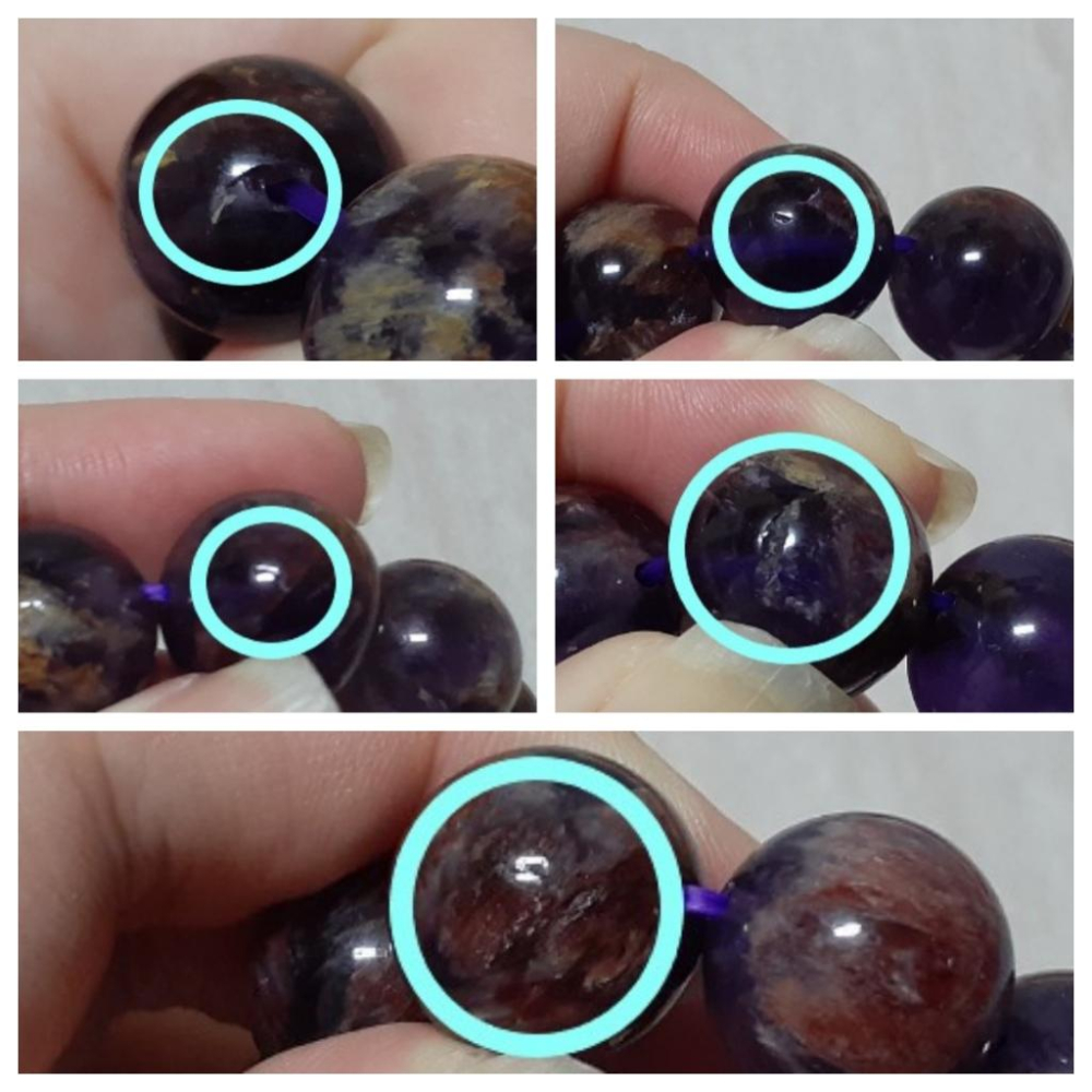 【三寶坊】天然紫幽靈 14mm NG福利價 手串/手珠/手鍊/手環-細節圖6