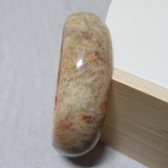 【三寶坊】天然珊瑚玉手鐲 56圈口 蟲紋 腦紋 平安鐲 手鐲小圈口 N217-細節圖4