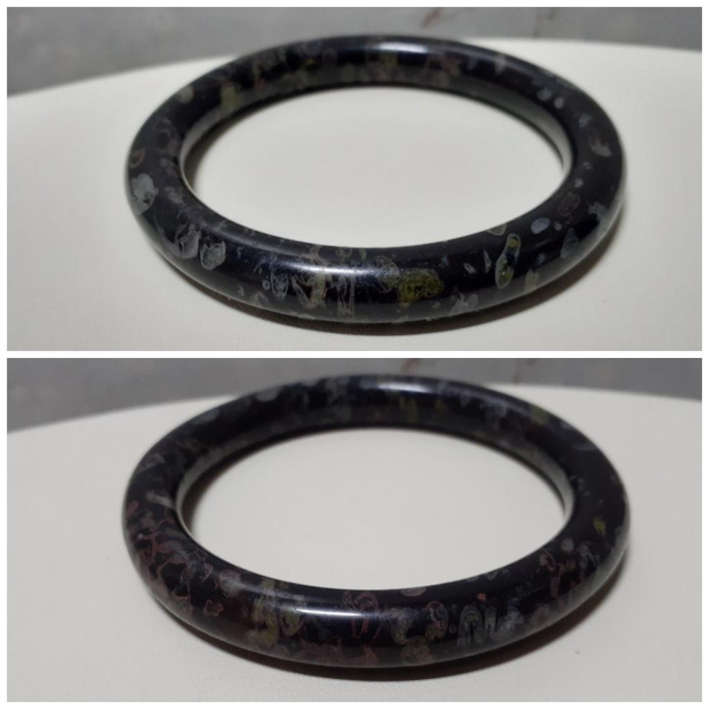 【三寶坊】天然梅花玉手鐲 61圈口 圓條 手鐲大圈口 N275 長壽石-細節圖7