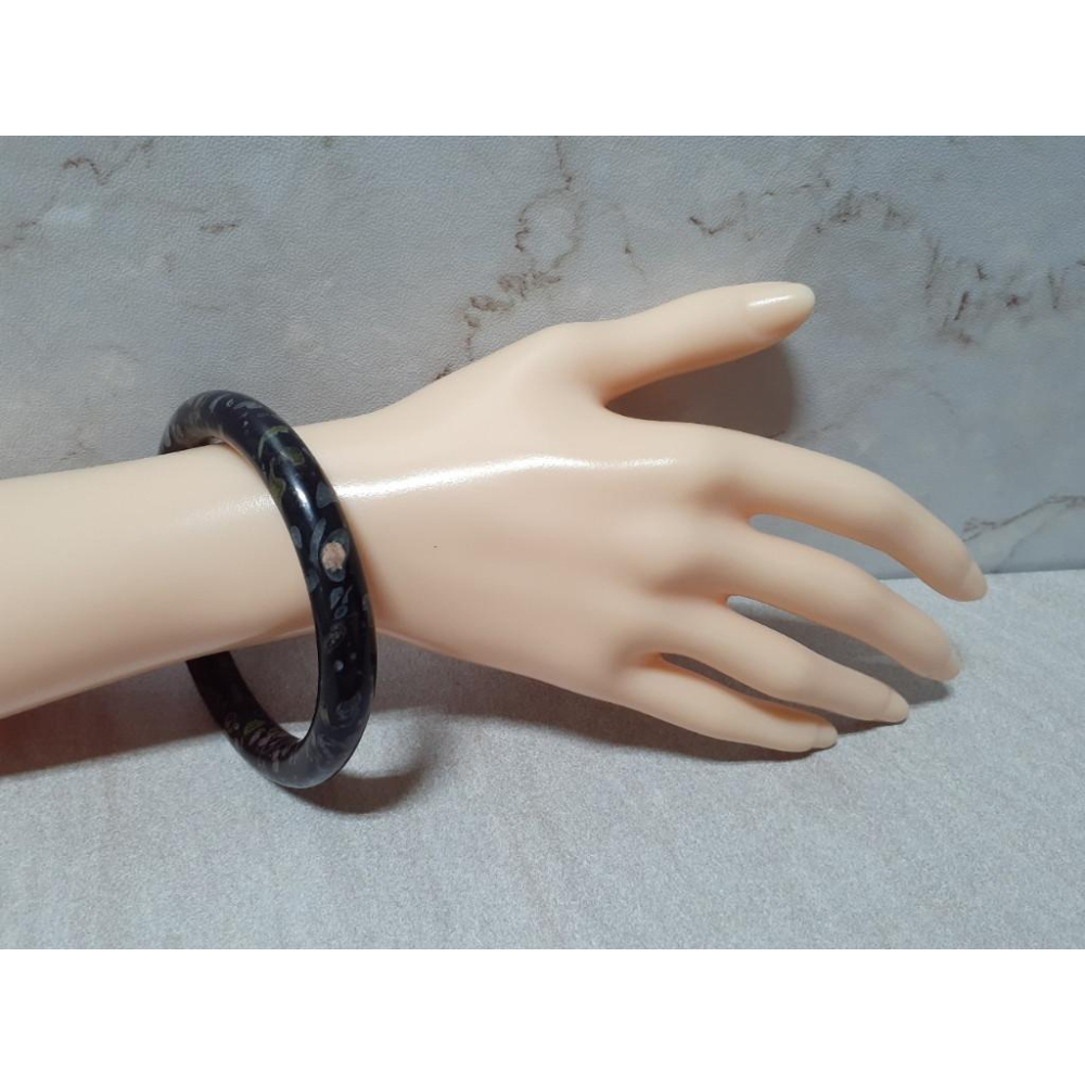 【三寶坊】天然梅花玉手鐲 61圈口 圓條 手鐲大圈口 N275 長壽石-細節圖9