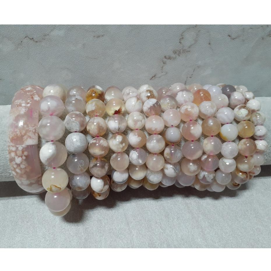 【三寶坊】天然櫻花瑪瑙 瑪瑙 手串/手珠/手鍊/手排/手環 水晶-細節圖2