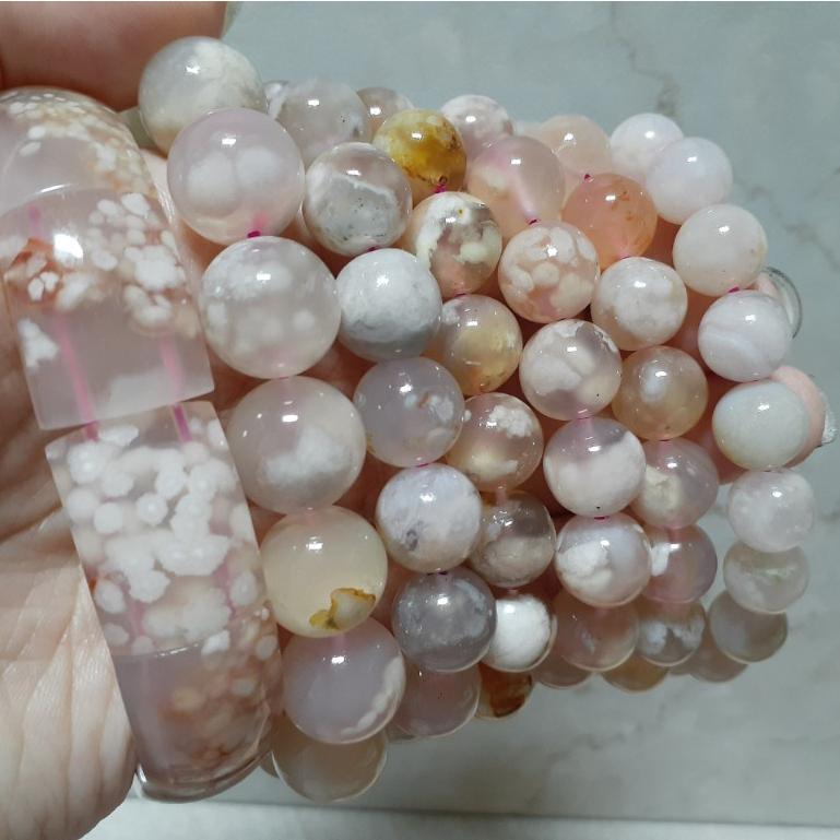【三寶坊】天然櫻花瑪瑙 瑪瑙 手串/手珠/手鍊/手排/手環 水晶-細節圖5