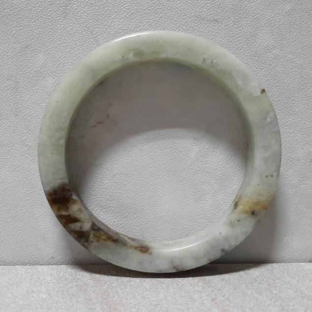 【三寶坊】天然岫玉手鐲 57圈口 方鐲 大圈口手鐲 N238-細節圖2