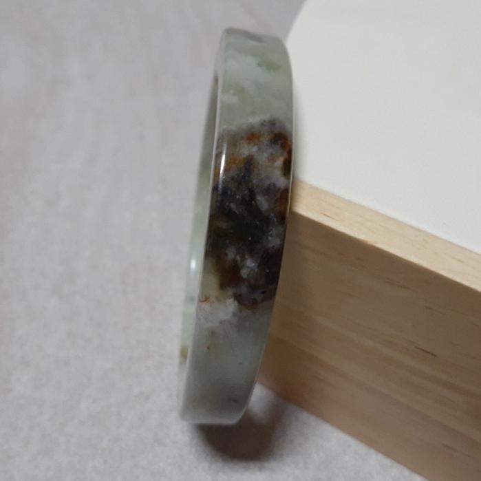 【三寶坊】天然岫玉手鐲 57圈口 方鐲 大圈口手鐲 N238-細節圖3
