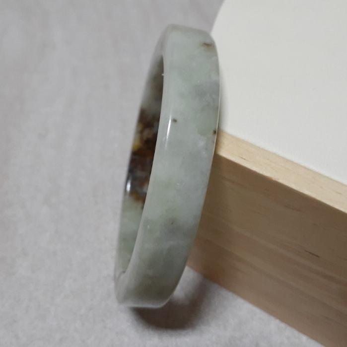 【三寶坊】天然岫玉手鐲 57圈口 方鐲 大圈口手鐲 N238-細節圖6