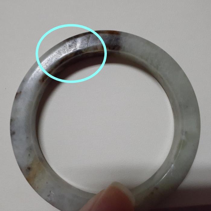 【三寶坊】天然岫玉手鐲 57圈口 方鐲 大圈口手鐲 N238-細節圖7