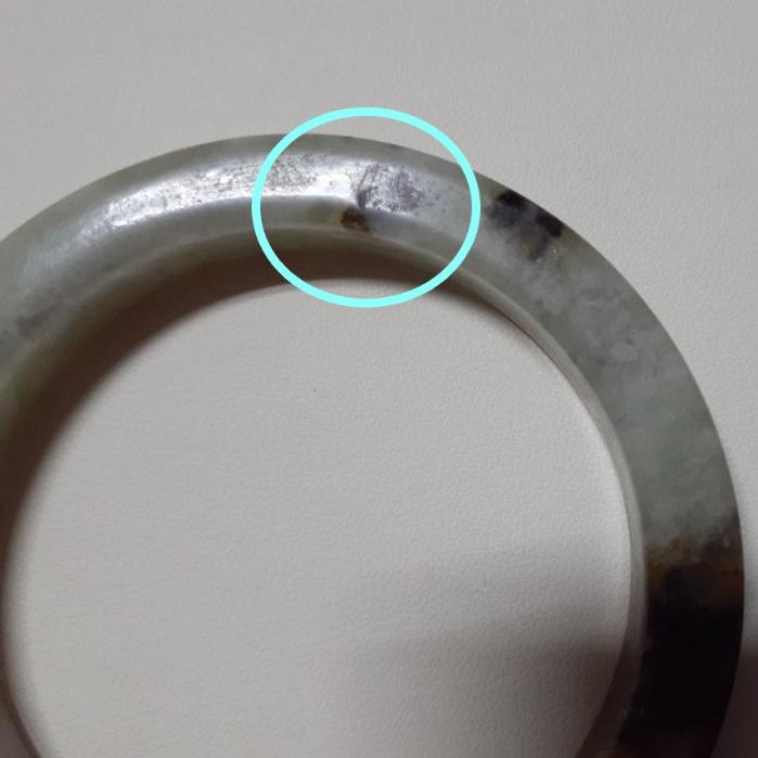 【三寶坊】天然岫玉手鐲 57圈口 方鐲 大圈口手鐲 N238-細節圖8