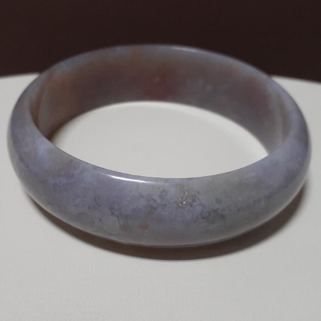 【三寶坊】天然水草瑪瑙手鐲 62圈口 紅紫 水晶 平安鐲 海洋碧玉 手鐲大圈口 N199-細節圖5