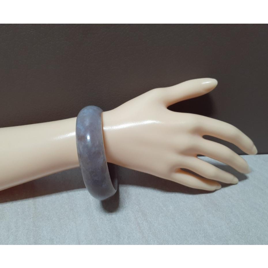 【三寶坊】天然水草瑪瑙手鐲 62圈口 紅紫 水晶 平安鐲 海洋碧玉 手鐲大圈口 N199-細節圖8