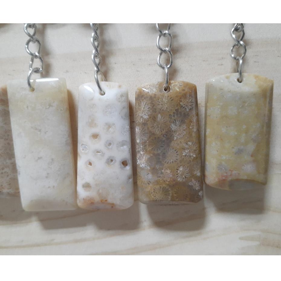 【三寶坊】天然珊瑚玉無事牌 鑰匙圈 無事牌 菊花石 珊瑚玉吊墜 K1-K9-細節圖6