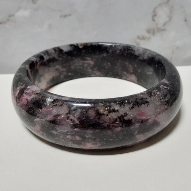 【三寶坊】天然櫻花雨手鐲 63圈口 黑櫻花 薔薇輝手鐲 寬鐲 手鐲大圈口 N363-細節圖5