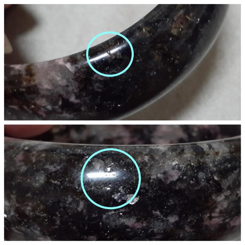 【三寶坊】天然櫻花雨手鐲 63圈口 黑櫻花 薔薇輝手鐲 寬鐲 手鐲大圈口 N363-細節圖7