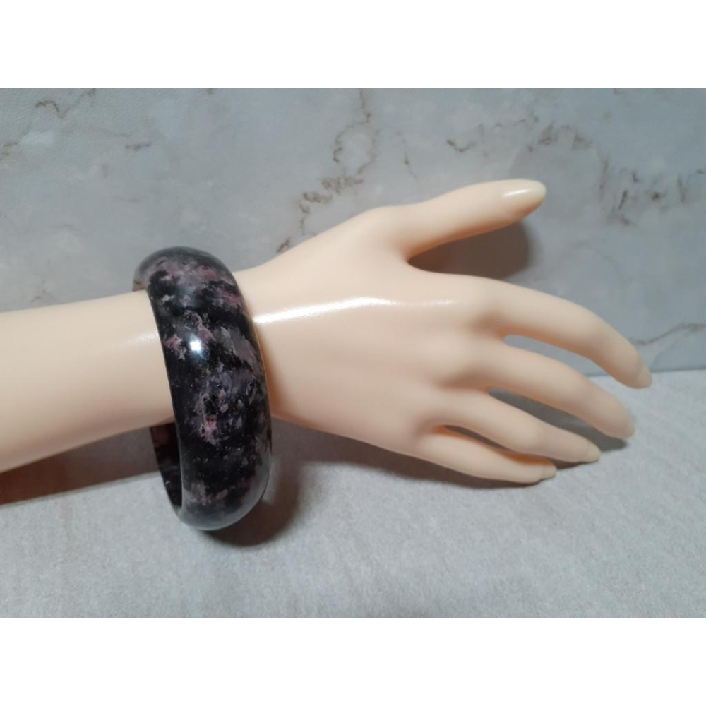 【三寶坊】天然櫻花雨手鐲 63圈口 黑櫻花 薔薇輝手鐲 寬鐲 手鐲大圈口 N363-細節圖8