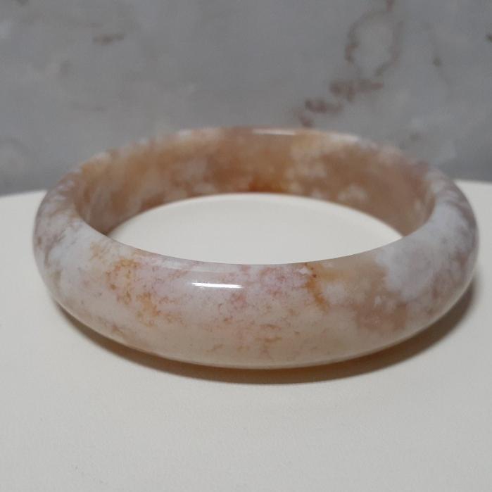 【三寶坊】天然櫻花瑪瑙手鐲 62圈口 爆米花 焦糖色 平安鐲 瑪瑙手鐲大圈口 N264 星空意境-細節圖5