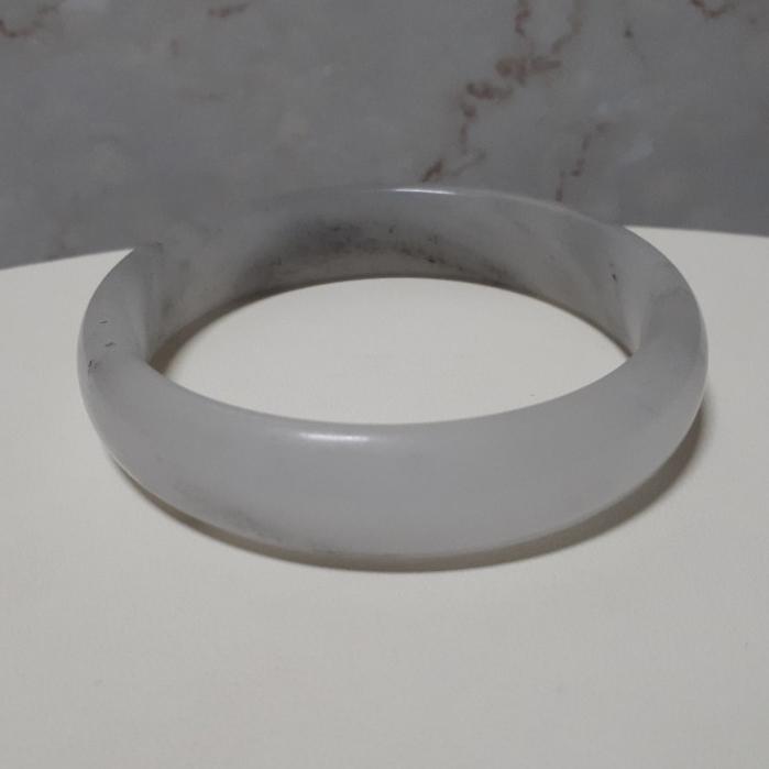 【三寶坊】天然佘太翠手鐲 62圈口 佘太煙灰 平安鐲 手鐲大圈口 N222 宮廷鐲-細節圖6