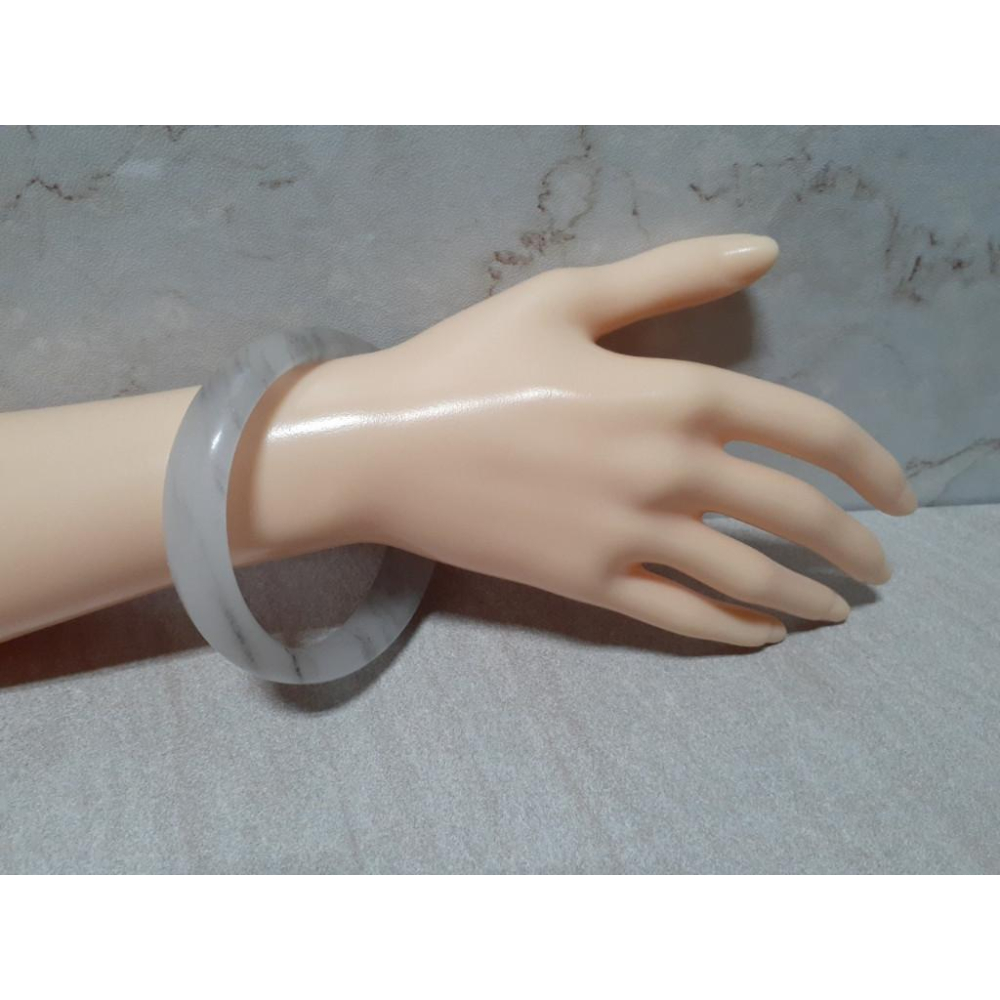 【三寶坊】天然佘太翠手鐲 62圈口 佘太煙灰 平安鐲 手鐲大圈口 N222 宮廷鐲-細節圖8