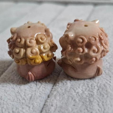 【三寶坊】阿拉善 風獅爺 精雕 通孔件 雕刻件 手作DIY材料 萌寵-細節圖2