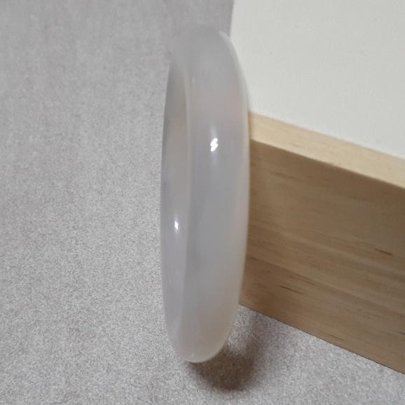 【三寶坊】天然白玉髓手鐲 51圈口 圓條 瑪瑙手鐲小圈口 N329-細節圖3