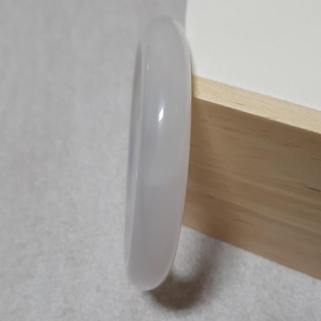 【三寶坊】天然白玉髓手鐲 51圈口 圓條 瑪瑙手鐲小圈口 N329-細節圖4