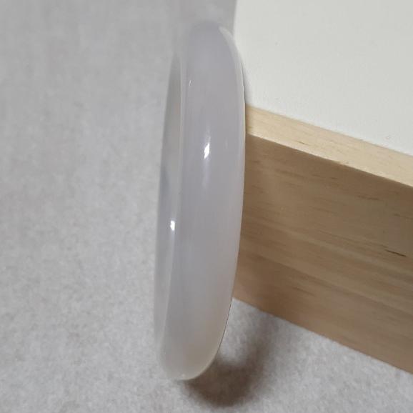 【三寶坊】天然白玉髓手鐲 51圈口 圓條 瑪瑙手鐲小圈口 N329-細節圖5