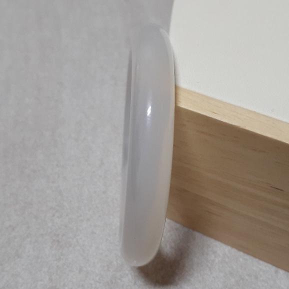 【三寶坊】天然白玉髓手鐲 51圈口 圓條 瑪瑙手鐲小圈口 N329-細節圖6