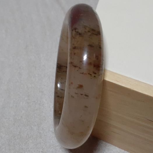 【三寶坊】天然佘太翠手鐲 55圈口 佘太踏雪尋梅 平安鐲 手鐲小圈口 N310-細節圖3