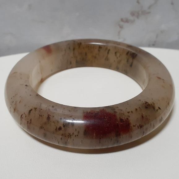 【三寶坊】天然佘太翠手鐲 55圈口 佘太踏雪尋梅 平安鐲 手鐲小圈口 N310-細節圖7