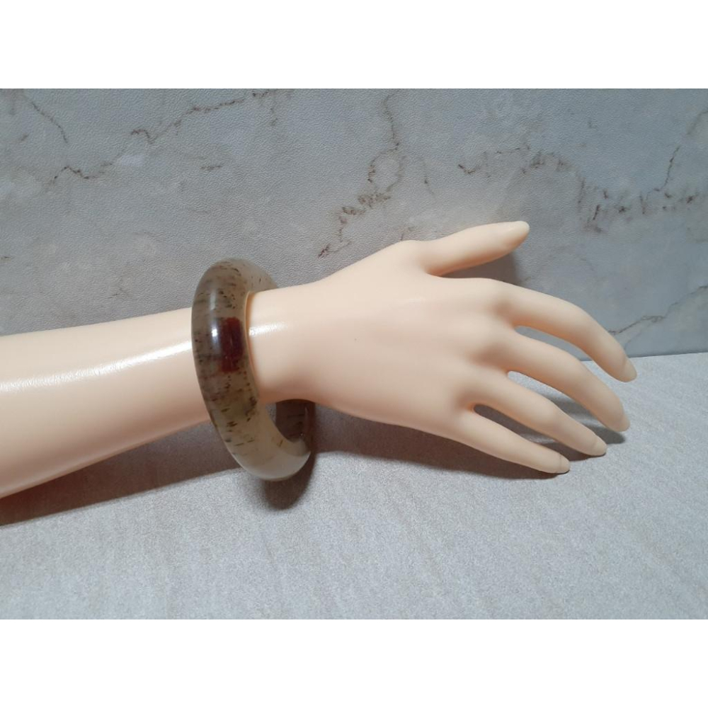 【三寶坊】天然佘太翠手鐲 55圈口 佘太踏雪尋梅 平安鐲 手鐲小圈口 N310-細節圖9