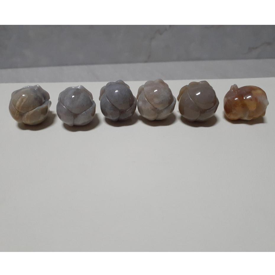 【三寶坊】珊瑚玉玫瑰花 珊瑚玉牛 無通孔配件 菊花玉 造型雕件 無通孔 小擺件 小公仔-細節圖4