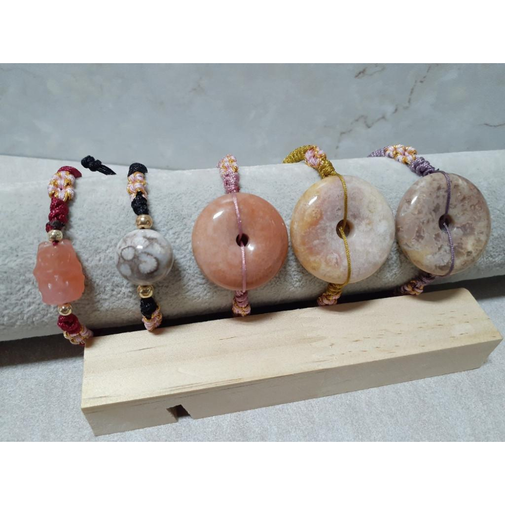 【三寶坊】珊瑚玉手繩 鹽源瑪瑙手繩 運轉珠手鍊 平安扣編織手鍊 編織手繩 DP1-DP5-細節圖2