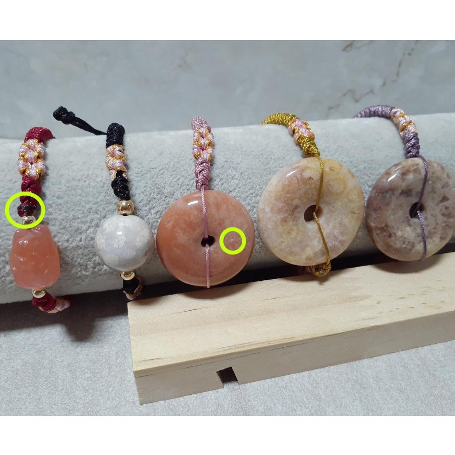 【三寶坊】珊瑚玉手繩 鹽源瑪瑙手繩 運轉珠手鍊 平安扣編織手鍊 編織手繩 DP1-DP5-細節圖4