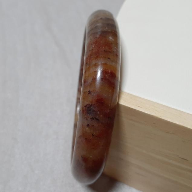 【三寶坊】天然佘太翠手鐲 62圈口 佘太踏雪尋梅 平安鐲 手鐲大圈口 N371-細節圖2