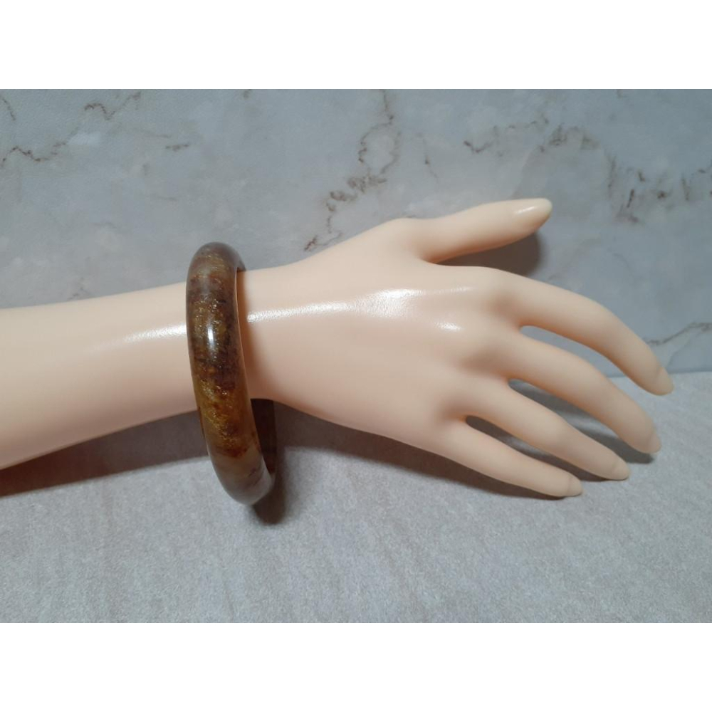 【三寶坊】天然佘太翠手鐲 62圈口 佘太踏雪尋梅 平安鐲 手鐲大圈口 N371-細節圖7