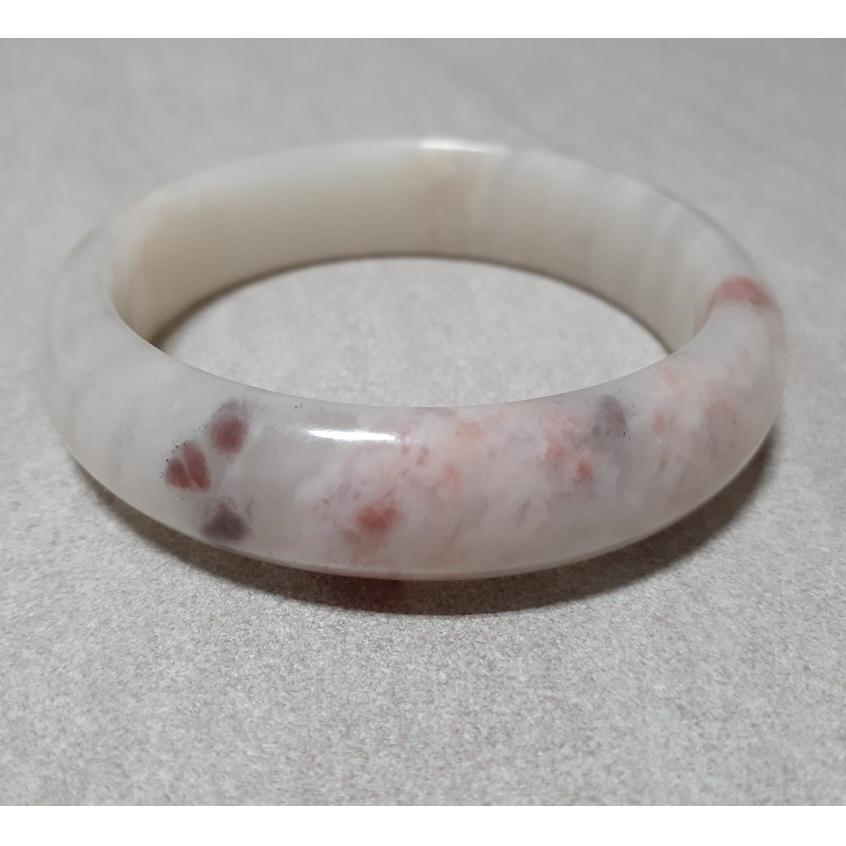 【三寶坊】天然金絲玉手鐲 63圈口 櫻花粉 平安鐲 手鐲大圈口 N210-細節圖5