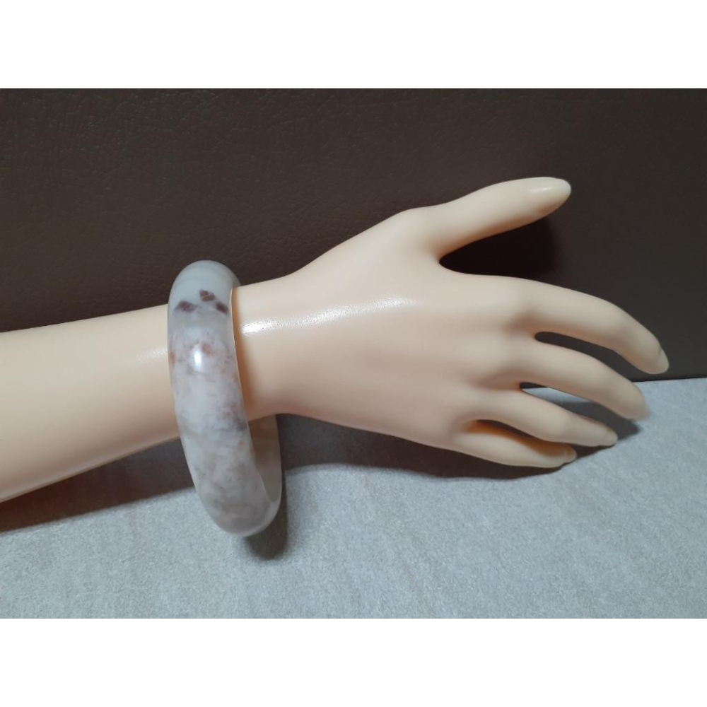 【三寶坊】天然金絲玉手鐲 63圈口 櫻花粉 平安鐲 手鐲大圈口 N210-細節圖8