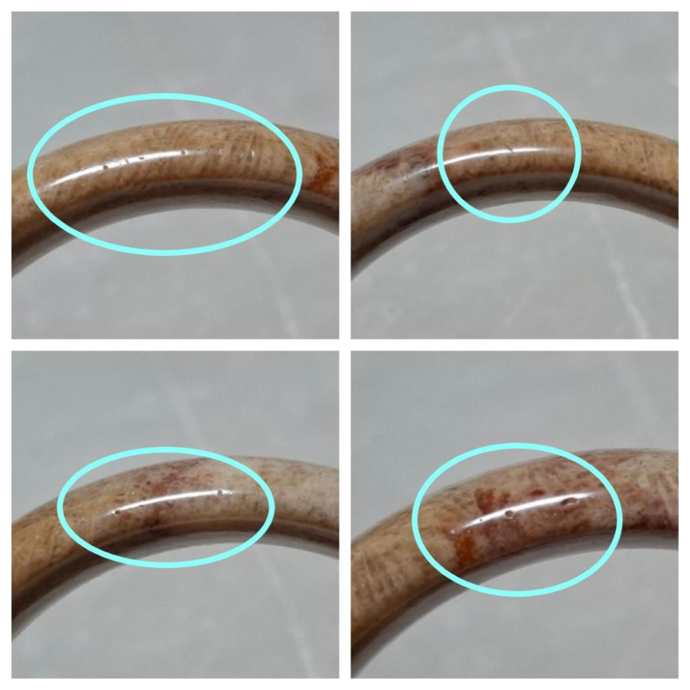 【三寶坊】天然珊瑚玉手鐲 61圈口 雛菊花 沙沙料 平安鐲 手鐲大圈口 N428-細節圖7