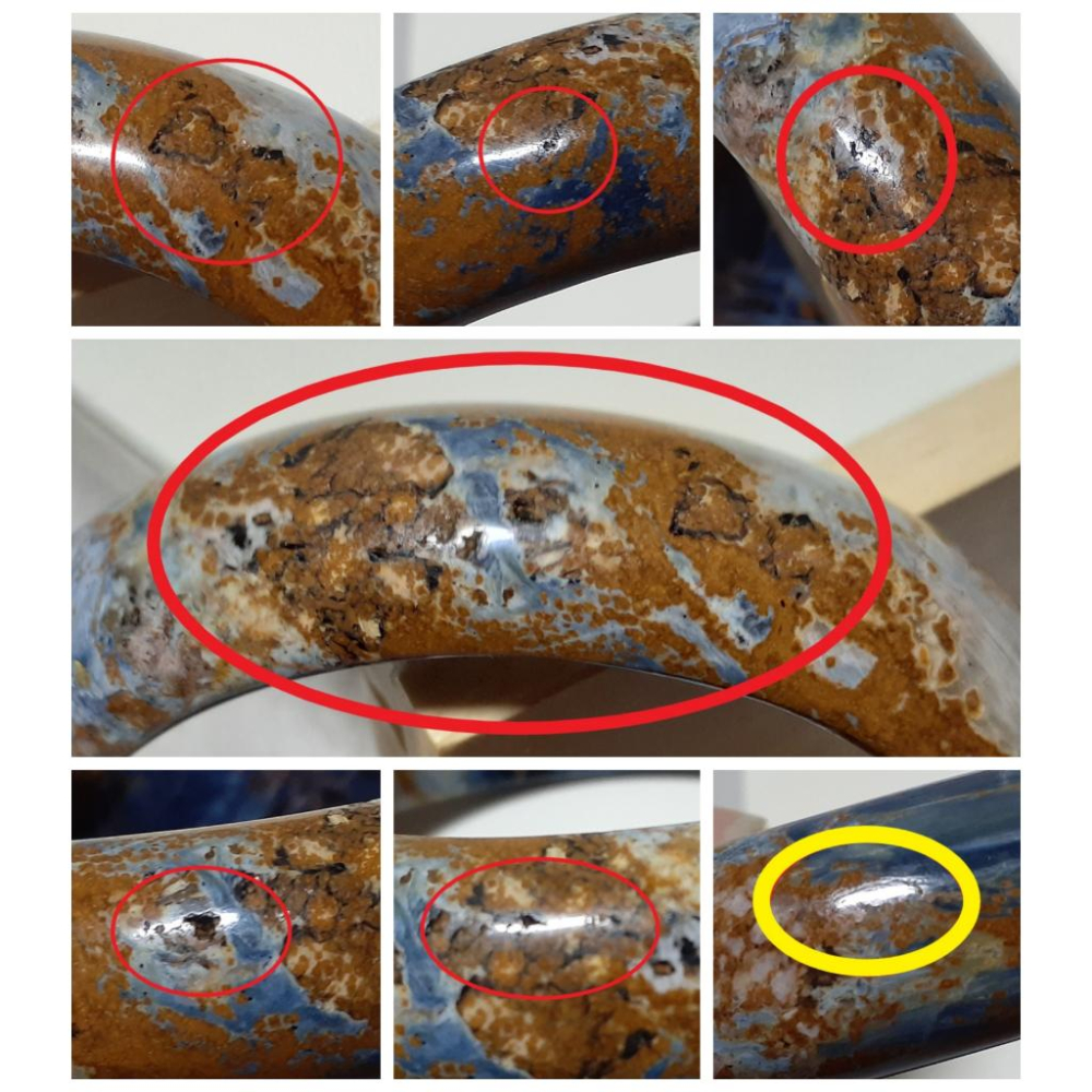 【三寶坊】天然彼得石手鐲 60圈口 納米比亞牛仔藍彼得石 平安鐲 手鐲大圈口 N347-細節圖8