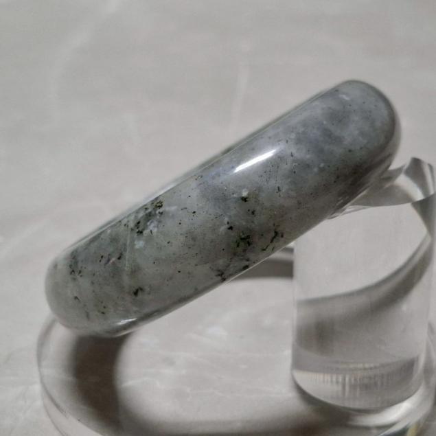 【三寶坊】天然拉長石手鐲 57圈口 平安鐲 灰月光手鐲大圈口 N545-細節圖2