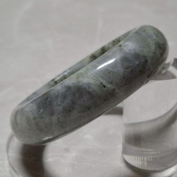 【三寶坊】天然拉長石手鐲 57圈口 平安鐲 灰月光手鐲大圈口 N545-細節圖3