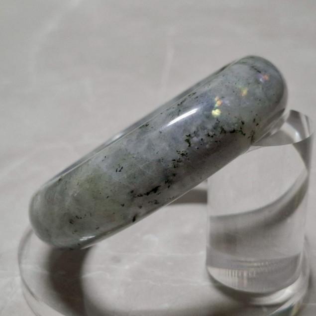 【三寶坊】天然拉長石手鐲 57圈口 平安鐲 灰月光手鐲大圈口 N545-細節圖4