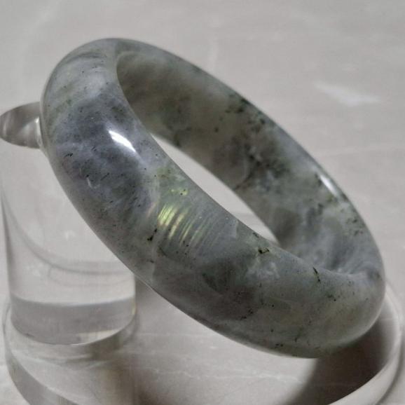 【三寶坊】天然拉長石手鐲 57圈口 平安鐲 灰月光手鐲大圈口 N545-細節圖5