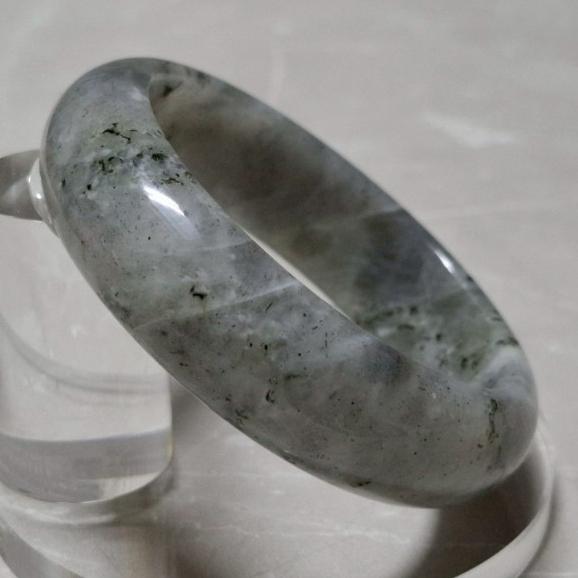 【三寶坊】天然拉長石手鐲 57圈口 平安鐲 灰月光手鐲大圈口 N545-細節圖6