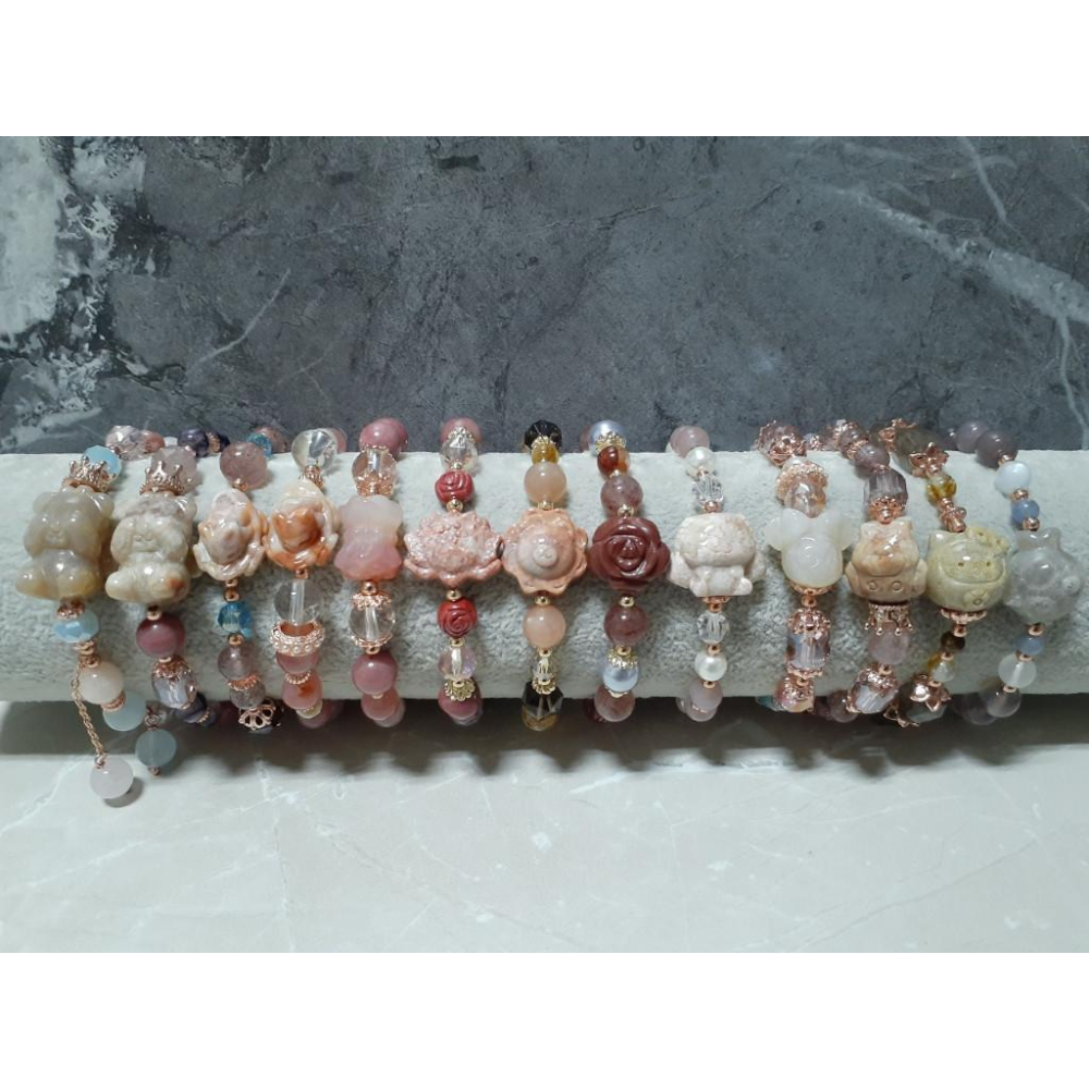 【三寶坊】天然珊瑚玉手串 阿拉善 手串/手珠/手鍊/手排/手環 設計款HA11~HA23 彈性線-細節圖4