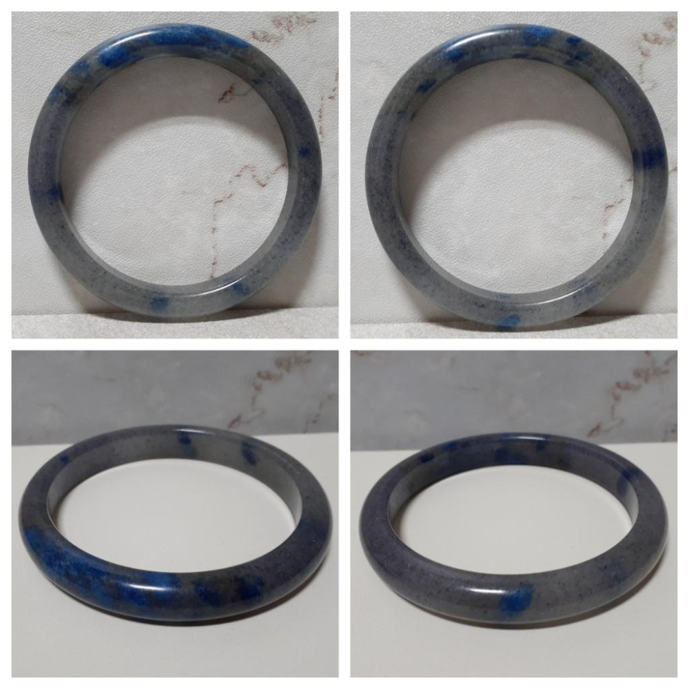 【三寶坊】天然K2手鐲 63圈口 藍草莓晶 平安鐲 藍銅礦手鐲大圈口 N356-細節圖5