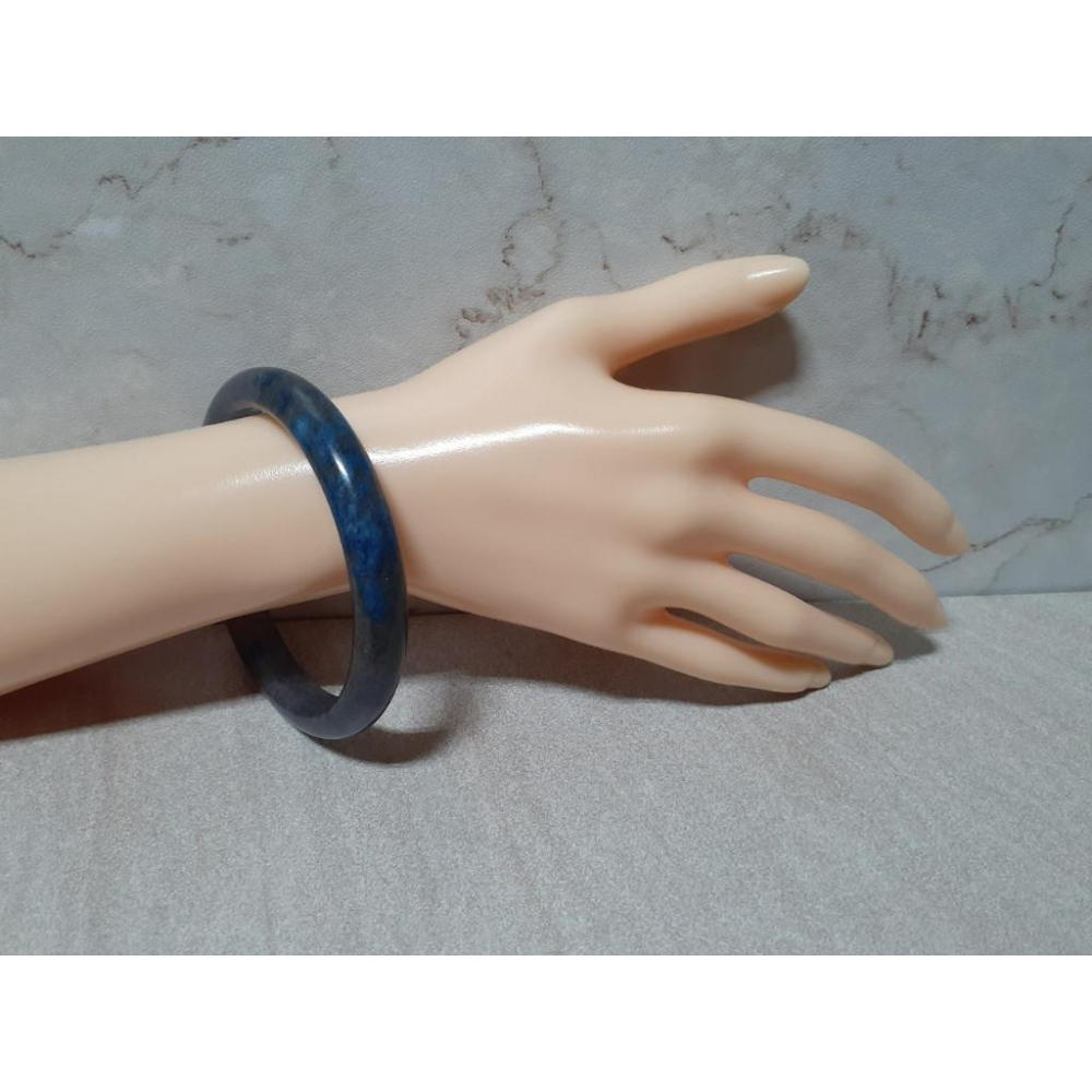 【三寶坊】天然K2手鐲 63圈口 藍草莓晶 平安鐲 藍銅礦手鐲大圈口 N356-細節圖6