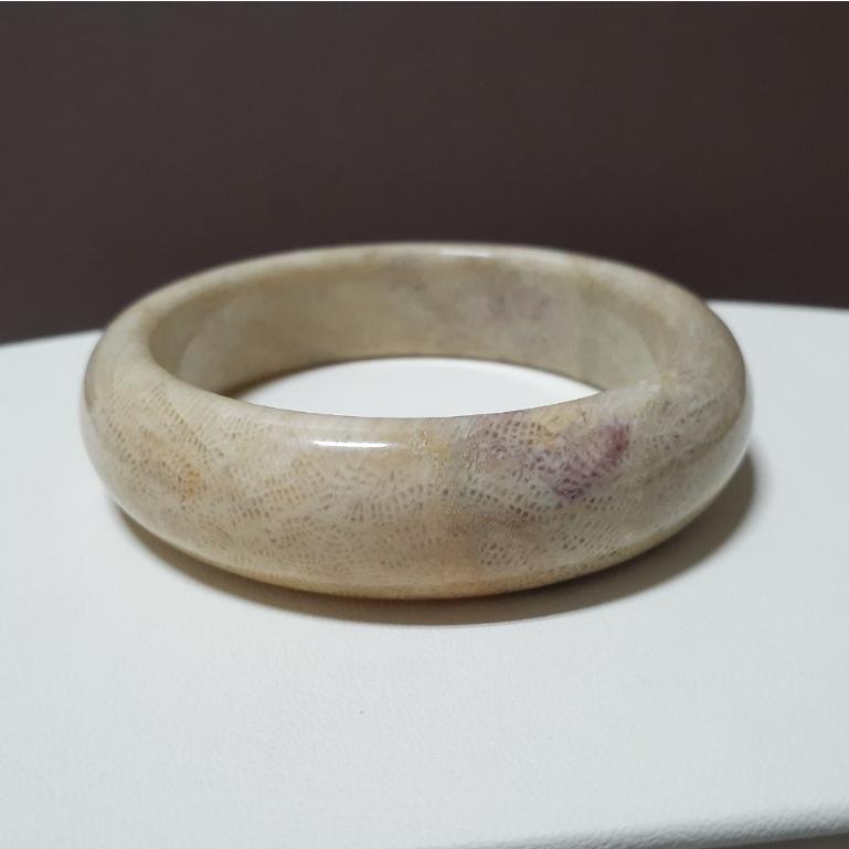 【三寶坊】天然珊瑚玉手鐲 61圈口 鳳尾 淺黃 平安鐲 手鐲大圈口 N149-細節圖5