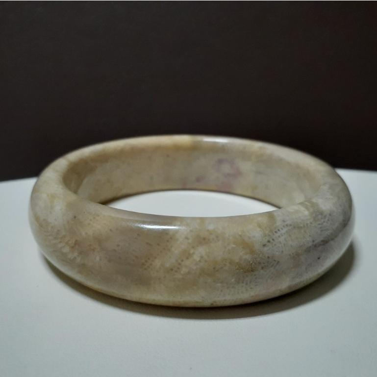 【三寶坊】天然珊瑚玉手鐲 61圈口 鳳尾 淺黃 平安鐲 手鐲大圈口 N149-細節圖6