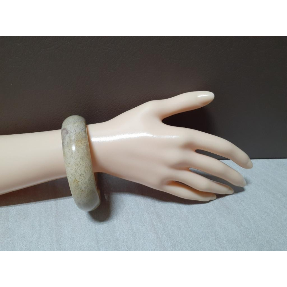 【三寶坊】天然珊瑚玉手鐲 61圈口 鳳尾 淺黃 平安鐲 手鐲大圈口 N149-細節圖8